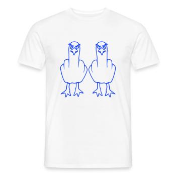 2 Seagulls Doigt d’honneur Insulte Stinkfinger Équipe - T-shirt homme - blanc - Devant - AI Model Male 178 dark (178cm)