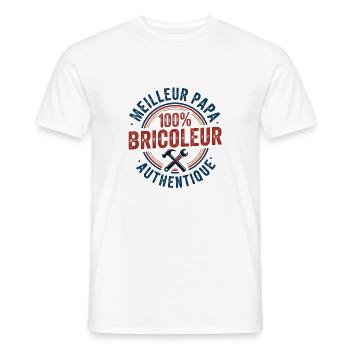 Best Dad Handyman, Father's Day Gift - Men's T-Shirt - white - Front - AI Model Male 178 dark (178cm)