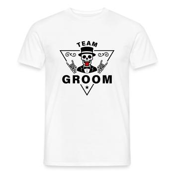 Crâne de l’équipe du marié - T-shirt homme - blanc - Devant - AI Model Male 178 dark (178cm)