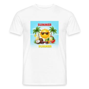 Vacances d'été Vacances d'été au soleil - T-shirt homme - blanc - Devant - AI Model Male 178 dark (178cm)