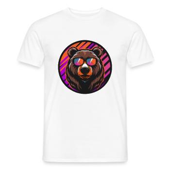Bear Comic Cool - Men's T-Shirt - white - Front - AI Model Male 178 dark (178cm)