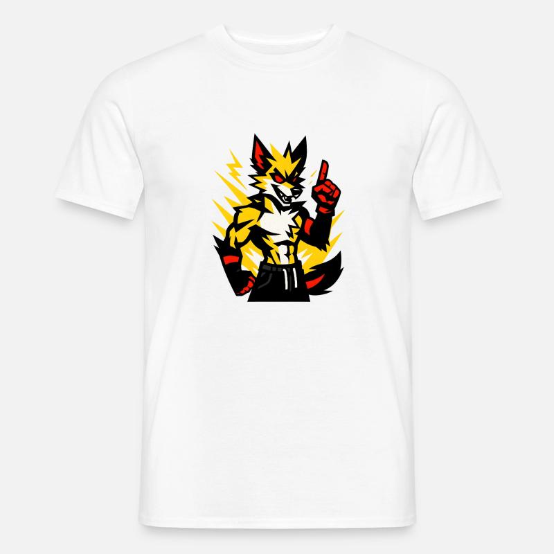 Electro Wolf - Männer T-Shirt - Weiß