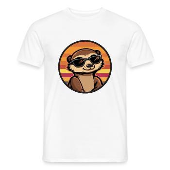 Suricate Bande dessinée cool - T-shirt homme - blanc - Devant - AI Model Male 178 dark (178cm)