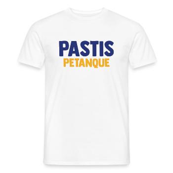 PASTIS PETANQUE Camping Apéro Vacances Beauf - T-shirt homme - blanc - Devant - AI Model Male 178 dark (178cm)