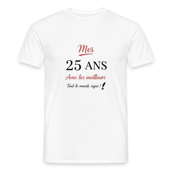 Zu signieren 25 Jahre Jubiläumsgeschenk 25 Jahre Jubiläum - Männer T-Shirt - Weiß - Vorne - AI Model Male 178 dark (178cm)