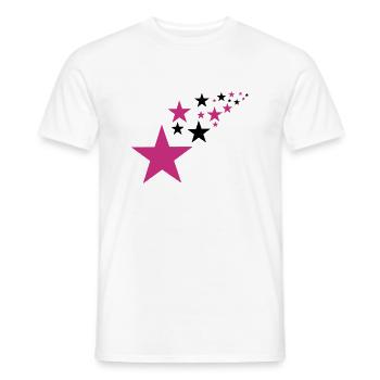 Star, stars - Men's T-Shirt - white - Front - AI Model Male 178 dark (178cm)