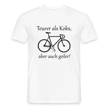 geiler als Koks - Rennrad - Männer T-Shirt - Weiß - Vorne - AI Model Male 178 dark (178cm)