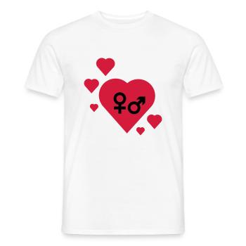 Symbole im Herz - Männer T-Shirt - Weiß - Vorne - AI Model Male 178 dark (178cm)