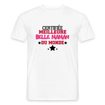 certifiée meilleure belle maman - T-shirt homme - blanc - Devant - AI Model Male 178 dark (178cm)