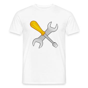 Schraubenzieher Schlüssel - Männer T-Shirt - Weiß - Vorne - AI Model Male 178 dark (178cm)