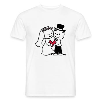 Brautpaar (c) - Men's T-Shirt - white - Front - AI Model Male 178 dark (178cm)