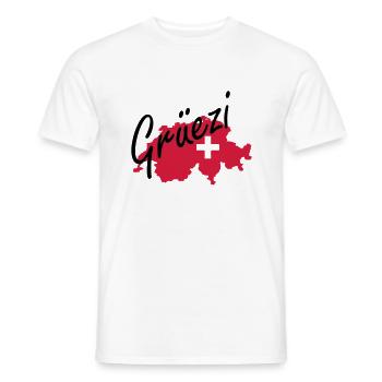 grüezi - Men's T-Shirt - white - Front - AI Model Male 178 dark (178cm)