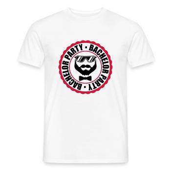 circle ring stamp team bachelor party bache - Men's T-Shirt - white - Front - AI Model Male 178 dark (178cm)