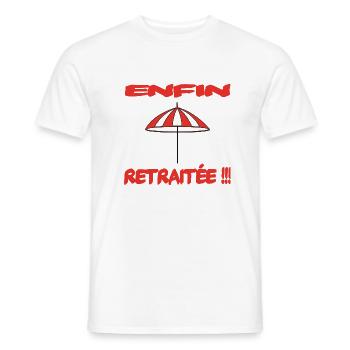 Enfin retraité !!! - Men's T-Shirt - white - Front - AI Model Male 178 dark (178cm)