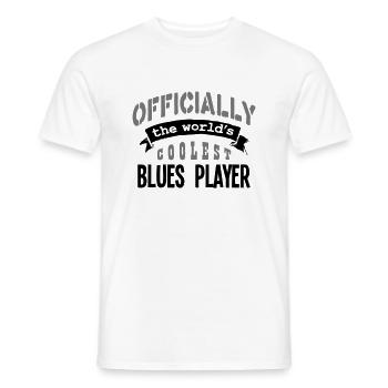 blues player officially the worlds coole - Men's T-Shirt - white - Front - AI Model Male 178 dark (178cm)