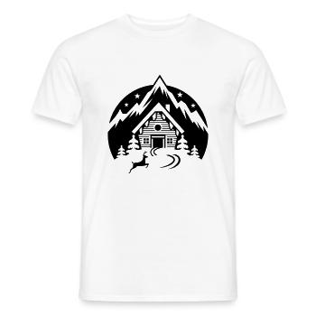 Ski T Shirt Skihütte - Männer T-Shirt - Weiß - Vorne - AI Model Male 178 dark (178cm)