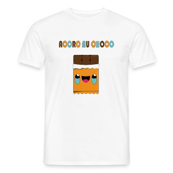 chocolat mignons - T-shirt homme - blanc - Devant - AI Model Male 178 dark (178cm)
