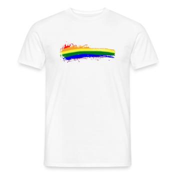 Color Stroke Colorful Rainbow LGBTQ Censorship Symbol - Men's T-Shirt - white - Front - AI Model Male 178 dark (178cm)