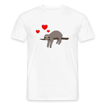 Paresseux Saint-Valentin 2 - T-shirt homme - blanc - Devant - AI Model Male 178 dark (178cm)