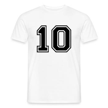 Number 10 Team Football Baseball Basketball University - Men's T-Shirt - white - Front - AI Model Male 178 dark (178cm)