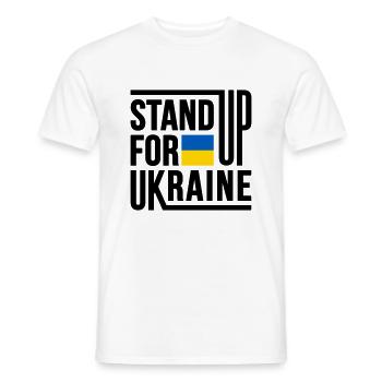 Défendez l’Ukraine avec un drapeau - T-shirt homme - blanc - Devant - AI Model Male 178 dark (178cm)