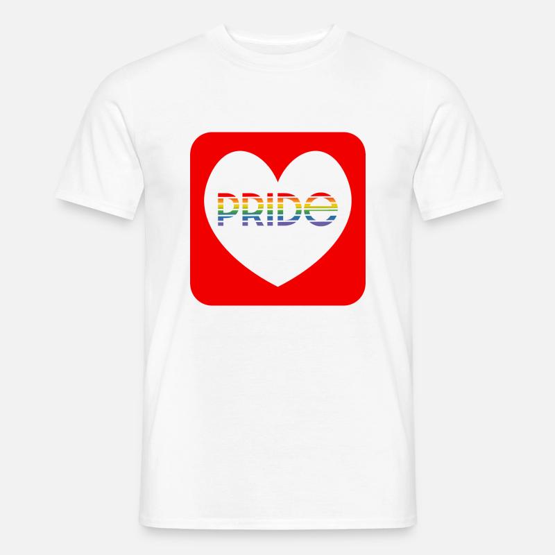 Pride rainbow heart - Männer T-Shirt - Weiß