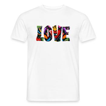 Liebe Shirt "LOVE" - Männer T-Shirt - Weiß - Vorne - AI Model Male 178 dark (178cm)