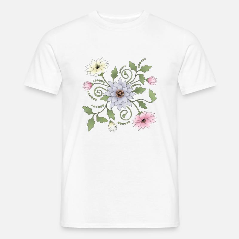Blumen - Männer T-Shirt - Weiß