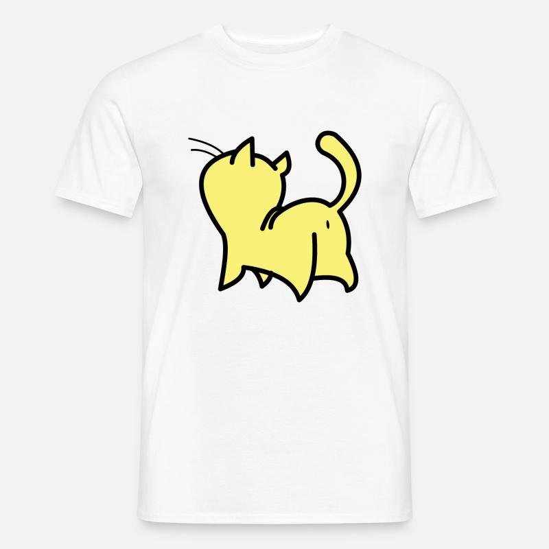 gelbe katze - Männer T-Shirt - Weiß