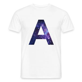 Galaxy A Letter Space Milky Way Gift - Men's T-Shirt - white - Front - AI Model Male 178 dark (178cm)