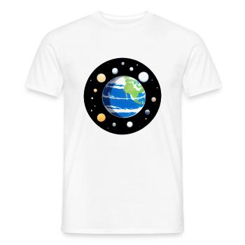 Mignon dessin animé représentation de la planète Terre 7 - T-shirt homme - blanc - Devant - AI Model Male 178 dark (178cm)