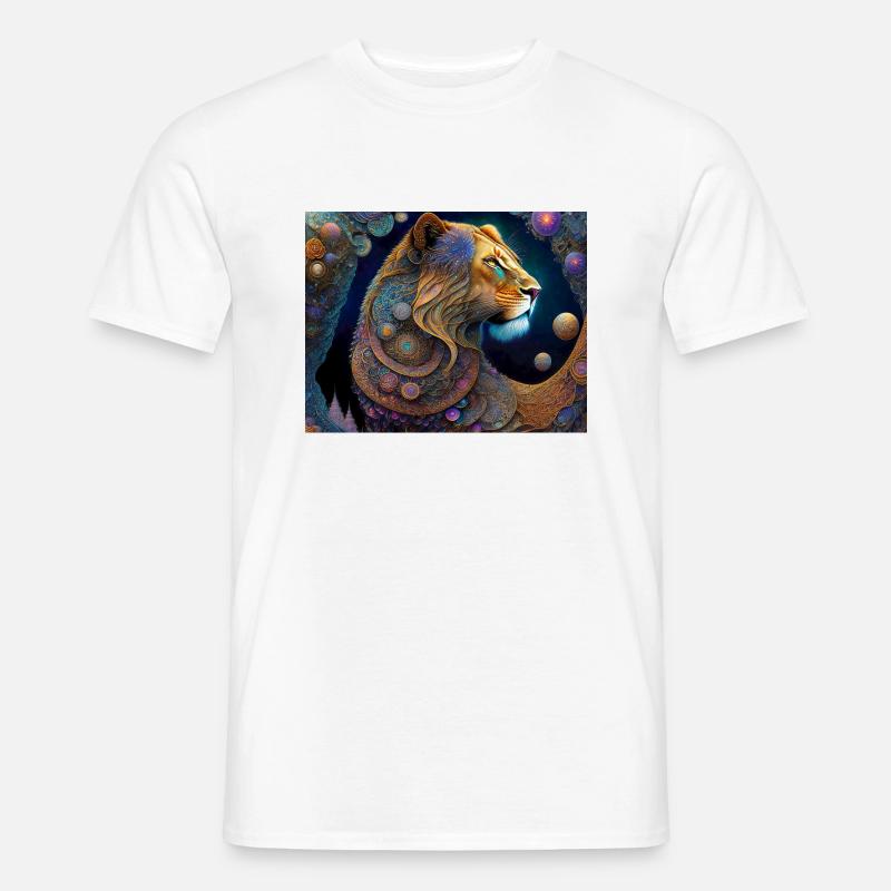 Löwe - Männer T-Shirt - Weiß