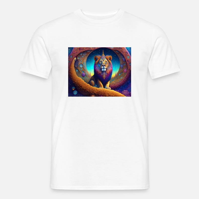 Löwe - Männer T-Shirt - Weiß