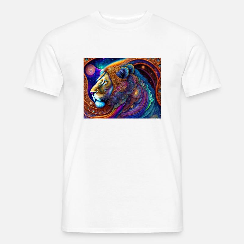 Löwe - Männer T-Shirt - Weiß
