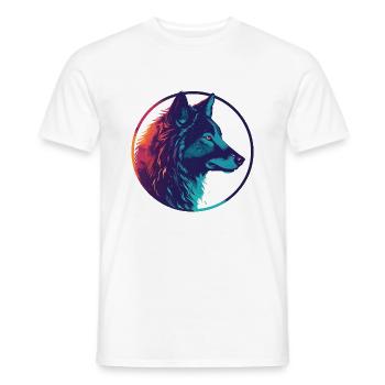 Loup, Chien sauvage, Loup gris, Canis lupus - T-shirt homme - blanc - Devant - AI Model Male 178 dark (178cm)