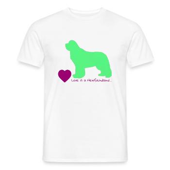 Love is a Newfoundland 012 - Männer T-Shirt - Weiß - Vorne - AI Model Male 178 dark (178cm)