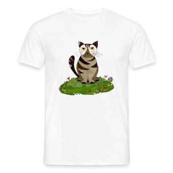 Cat - Men's T-Shirt - white - Front - AI Model Male 178 dark (178cm)