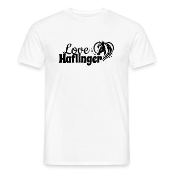 Haflinger amour coeur tête de cheval - T-shirt homme - blanc - Devant - AI Model Male 178 dark (178cm)