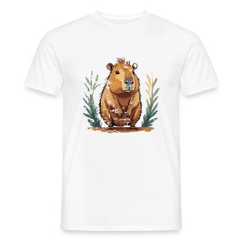 Capybara Vintage - T-shirt homme - blanc - Devant - AI Model Male 178 dark (178cm)