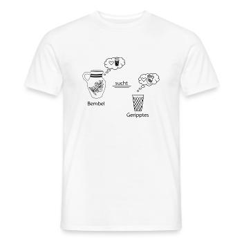 Denkblasen <3 #Bembel #trifft #Schoppe - Männer T-Shirt - Weiß - Vorne - AI Model Male 178 dark (178cm)