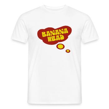 Große rote Denkblase im ausgewaschenen BANANENKOPF - Männer T-Shirt - Weiß - Vorne - AI Model Male 178 dark (178cm)