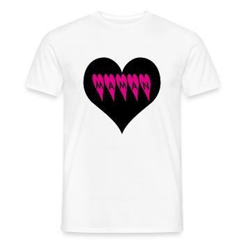 Maman coeur - T-shirt homme - blanc - Devant - AI Model Male 178 dark (178cm)