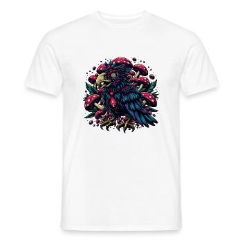 Psychedelischer Rabe mit Pilzen - Männer T-Shirt - Weiß - Vorne - AI Model Male 178 dark (178cm)