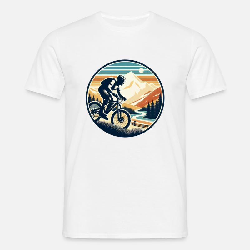 Mountainbiker - Männer T-Shirt - Weiß