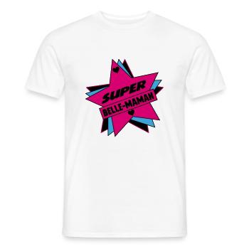 super BELLE MAMAN - T-shirt homme - blanc - Devant - AI Model Male 178 dark (178cm)