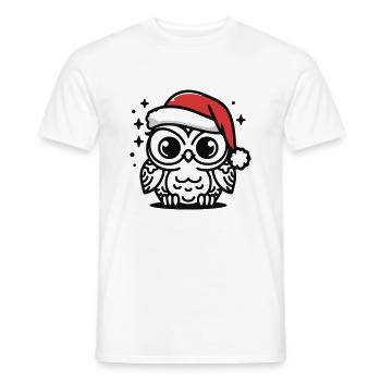 Süße Eule weihnachtlich - Männer T-Shirt - Weiß - Vorne - AI Model Male 178 dark (178cm)