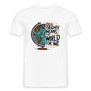 Understanding the world through geography - Men's T-Shirt - white - Front - AI Model Male 178 dark (178cm)