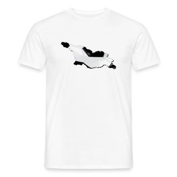 La carte de la Géorgie encadre le vrai football - T-shirt homme - blanc - Devant - AI Model Male 178 dark (178cm)