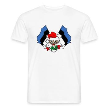 Santa Claus flag Estonia X mas - Men's T-Shirt - white - Front - AI Model Male 178 dark (178cm)