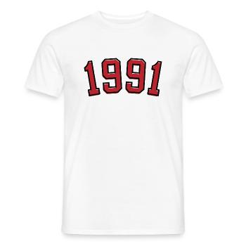 Sport year of birth 1991 - Men's T-Shirt - white - Front - AI Model Male 178 dark (178cm)